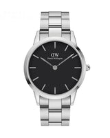 Daniel Wellington Iconic Link Black Dial Silver Steel Strap Watch For Women - DW00100342 Buy Now By Daniel Wellington