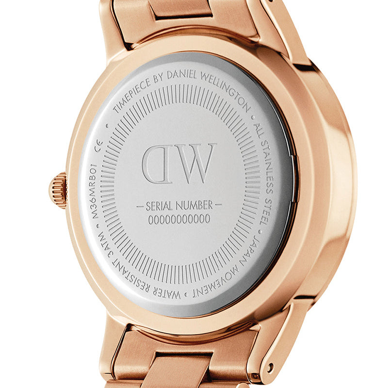 Daniel Wellington Iconic Link Black Dial Rose Gold Steel Strap Watch For Men - DW00100344 Buy Now By Daniel Wellington