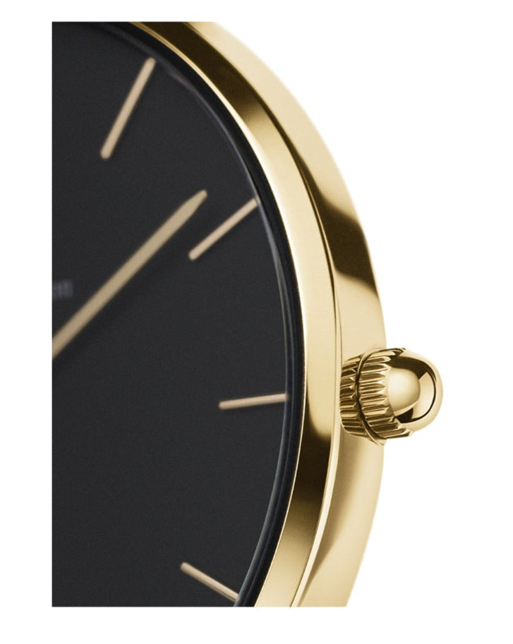 Daniel Wellington Classic Petite Evergold Black Dial Gold Mesh Bracelet Watch For Women - DW00100349 Buy Now By Daniel Wellington