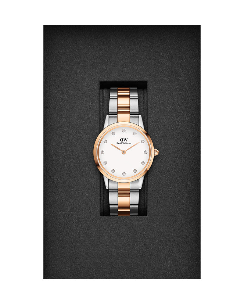 Daniel Wellington Iconic Link White Dial Two Tone Steel Strap Watch For Women - DW00100358 Buy Now By Daniel Wellington