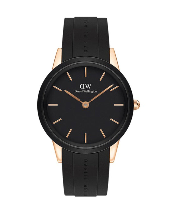 Daniel Wellington Iconic Motion Black Dial Rubber Strap Watch For Women - DW00100426 Buy Now By Daniel Wellington