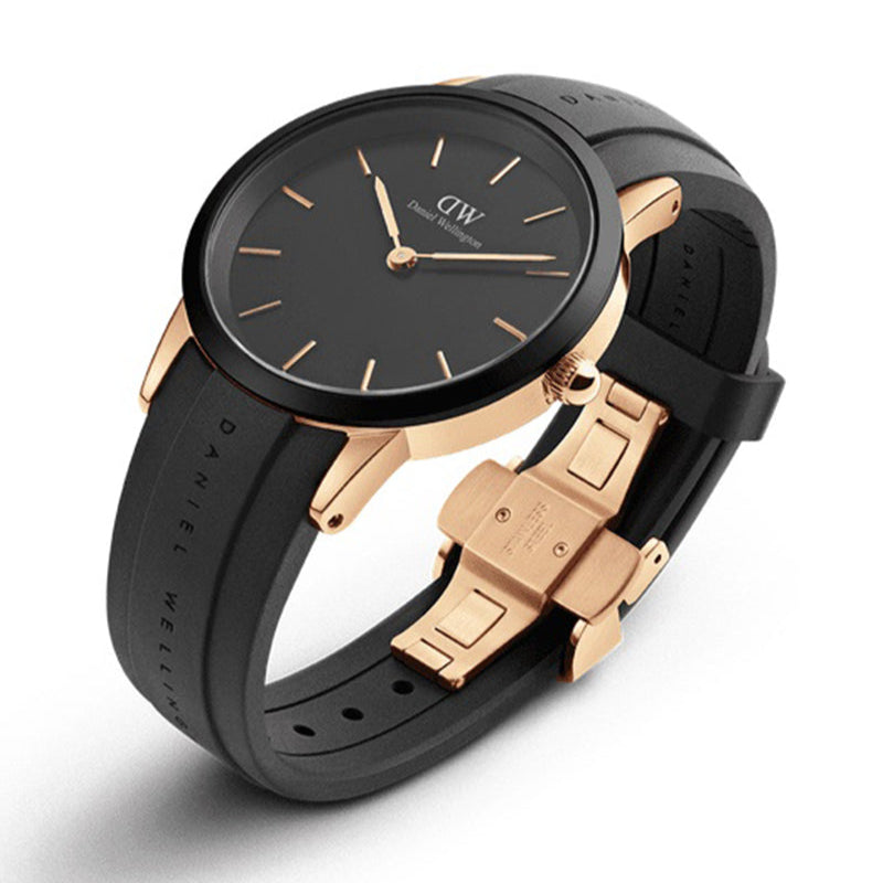 Daniel Wellington Iconic Motion Black Dial Black Rubber Strap Watch For Men - DW00100425 Buy Now By Daniel Wellington