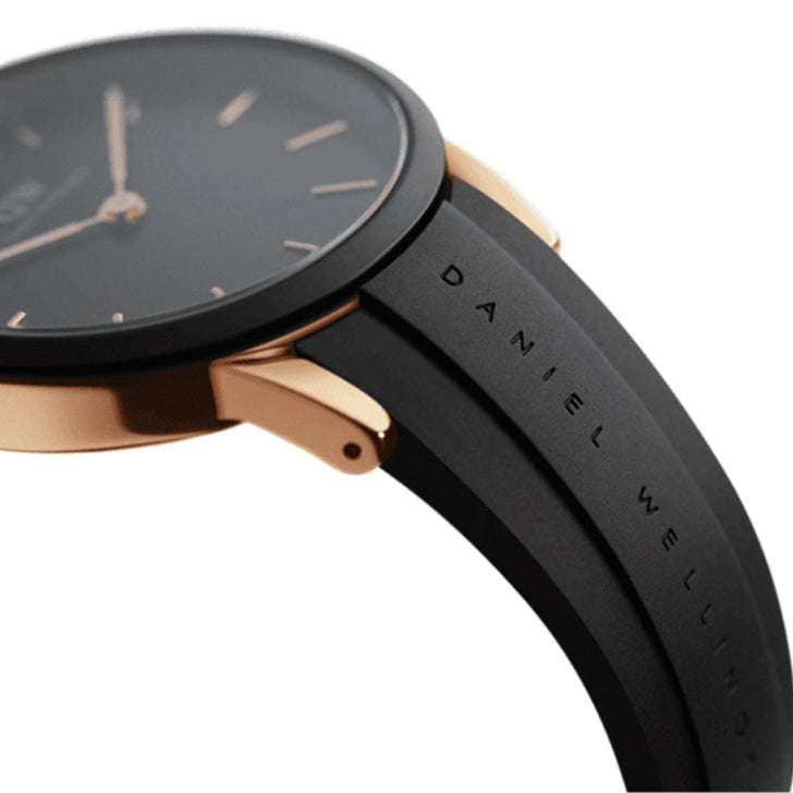 Daniel Wellington Iconic Motion Black Dial Rubber Strap Watch For Women - DW00100426 Buy Now By Daniel Wellington