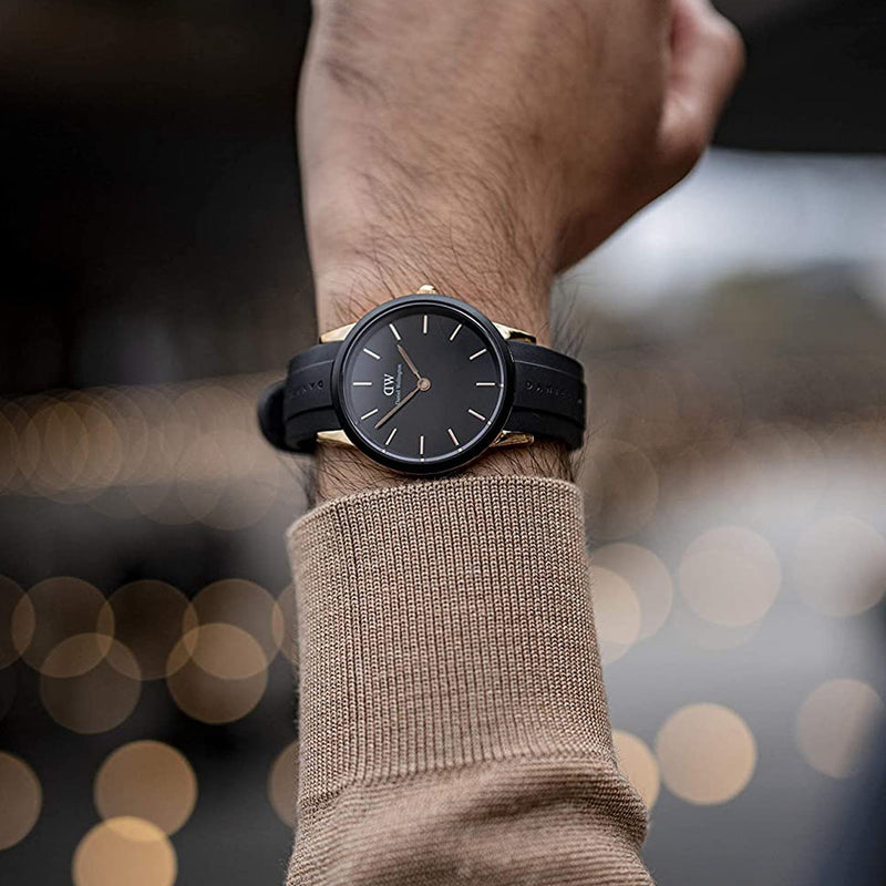 Daniel Wellington Iconic Motion Black Dial Black Rubber Strap Watch For Men - DW00100425 Buy Now By Daniel Wellington