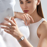 Daniel Wellington Quadro Sterling White Dial Silver Mesh Strap Watch For Women - DW00100438 Buy Now By Daniel Wellington
