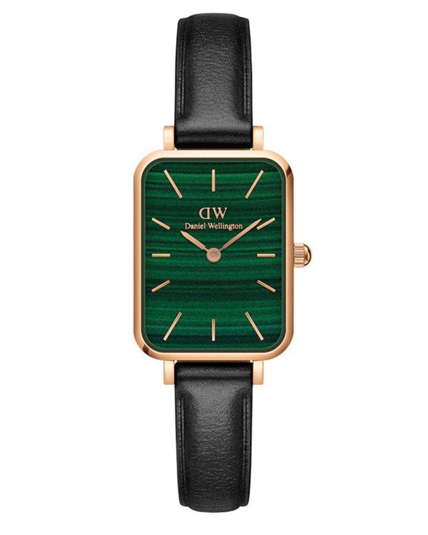 Daniel Wellington Quadro Pressed Sheffield Green Dial Black Leather Strap Watch For Women - DW00100439 Buy Now By Daniel Wellington