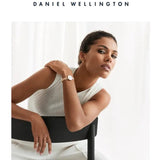 Shop Daniel Wellington Petite Pressed Melrose White Dial Gold Mesh Bracelet Watch For Women - DW00100447 in USA