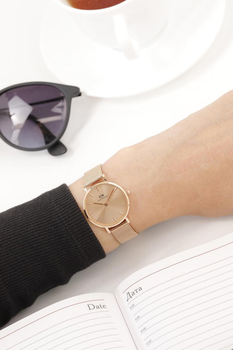 Daniel Wellington Petite Rose Gold Dial Rose Gold Mesh Bracelet Watch For Women - DW00100470 Buy Now By Daniel Wellington