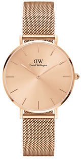 Daniel Wellington Petite Rose Gold Dial Rose Gold Mesh Bracelet Watch For Women - DW00100470 Buy Now By Daniel Wellington