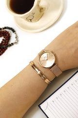 Daniel Wellington Petite Rose Gold Dial Rose Gold Mesh Bracelet Watch For Women - DW00100471 Buy Now By Daniel Wellington
