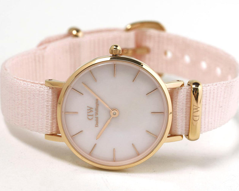Daniel Wellington Petite Mother of Pearl Pink Dial Pink Nylon Strap Watch For Women - DW00100512 Buy Now By Daniel Wellington