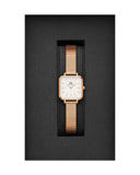 Daniel Wellington Quadro Studio White Dial Rose Gold Mesh Strap Watch For Women - DW00100517