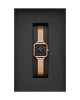Daniel Wellington Quadro Studio Black Dial Rose Gold Mesh Strap Watch For Women - DW00100518 Buy Now By Daniel Wellington