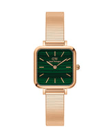Daniel Wellington Quadro Studio Green Dial Rose Gold Mesh Strap Watch For Women - DW00100520 Buy Now By Daniel Wellington