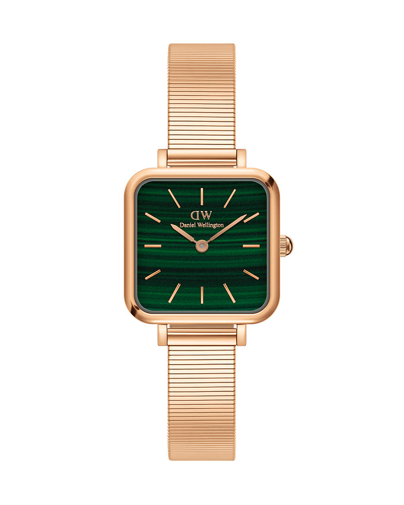 Daniel Wellington Quadro Studio Green Dial Rose Gold Mesh Strap Watch For Women - DW00100520 Buy Now By Daniel Wellington