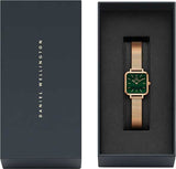 Daniel Wellington Quadro Studio Green Dial Rose Gold Mesh Strap Watch For Women - DW00100520 Buy Now By Daniel Wellington