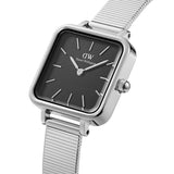 Daniel Wellington Quadro Studio Black Dial Silver Mesh Strap Watch For Women - DW00100522 Buy Now By Daniel Wellington
