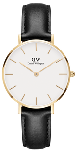 Daniel Wellington Classic Petite Sheffield White Dial Black Leather Strap Watch For Women - DW00100230 Buy Now By Daniel Wellington