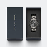 Daniel Wellington Iconic Link Chronograph Grey Dial Grey Steel Strap Watch for Men - DW00100643 Buy Now By Daniel Wellington