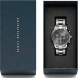 Daniel Wellington Iconic Link Chronograph Grey Dial Grey Steel Strap Watch for Men - DW00100643 Buy Now By Daniel Wellington