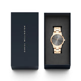 Daniel Wellington Iconic Link Grey Dial Gold Steel Strap Watch For Women - DW00100334 Buy Now By Daniel Wellington