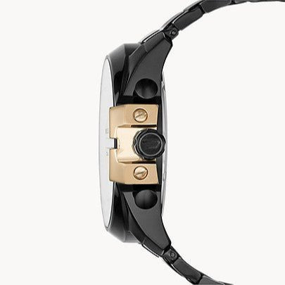 Diesel Mega Chief Chronograph Black Dial Black Steel Strap Watch For Men - DZ4338 Buy Now By Diesel