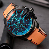 Diesel Mega Chief Chronograph Black Dial Brown Leather Strap Watch For Men - DZ4476 Buy Now By Diesel