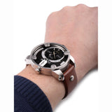 Diesel SBA Dual Time Black Dial Brown Leather Strap Watch For Men - DZ7264 Buy Now By Diesel