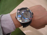 Diesel Badass Chronograph Anthracite Dial Black Leather Strap Watch For Men - DZ7270 Buy Now By Diesel