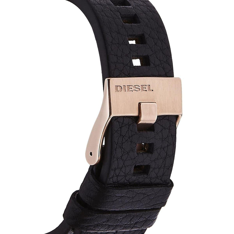 Diesel BAMF Chronograph Black Dial Black Leather Strap Watch For Men - DZ7346 Buy Now By Diesel