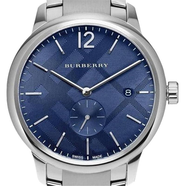 Shop Burberry The Classic Blue Dial Silver Steel Strap Watch for Men - BU10007 in USA
