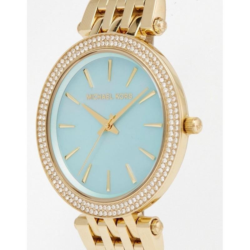 Michael Kors Darci Analog Mother of Pearl Green Dial Gold Steel Strap Watch For Women - MK3498 Buy Now By Michael Kors