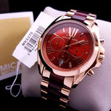 Michael Kors Bradshaw Burgundy Dial Two Tone Steel Strap Watch for Women - MK6270 Buy Now By Michael Kors
