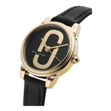 Marc Jacobs Corie Black Dial Black Leather Strap Watch for Women - MJ1580 Buy Now By Marc Jacobs
