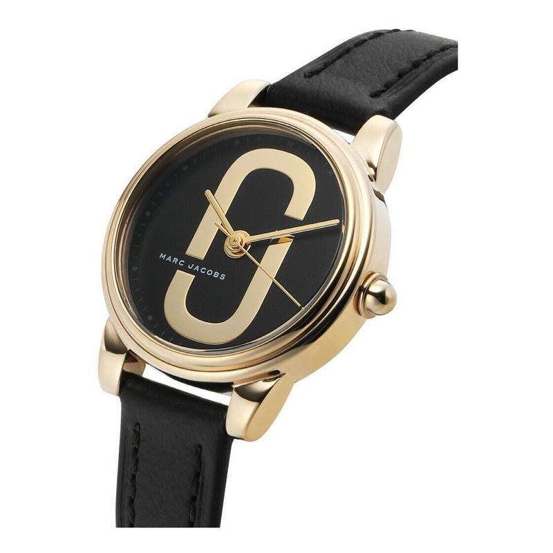 Marc Jacobs Corie Black Dial Black Leather Strap Watch for Women - MJ1580 Buy Now By Marc Jacobs