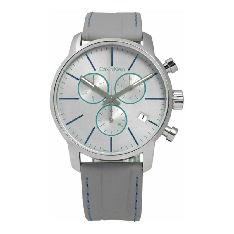 Calvin Klein City Chronograph White Dial White Leather Strap Watch for Men - K2G271Q4 Buy Now By Calvin Klein