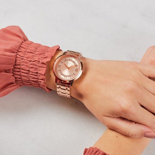 Guess Montauk Rose Gold Dial Rose Gold Steel Strap Watch For Women - W0933L3 Buy Now By Guess
