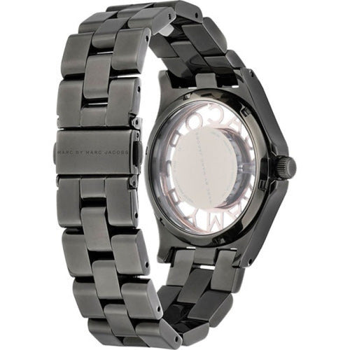 Marc Jacobs Henry Skeleton Black Dial Black Steel Strap Watch for Women - MBM3254 Buy Now By Marc Jacobs