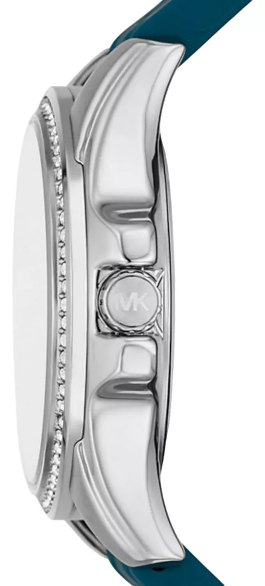 Michael Kors Mini Pilot Pave Blue Dial Blue Silicone Strap Watch for Women - MKO1004 Buy Now By Michael Kors