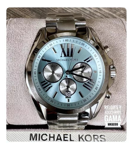 Michael Kors Bradshaw Chronograph Blue Dial Silver Steel Strap Watch For Women - MK6099 Buy Now By Michael Kors