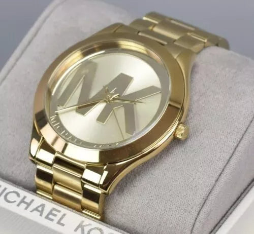 Michael Kors Slim Runway Analog Gold Dial Gold Steel Strap Watch For Women - MK3739 Buy Now By Michael Kors