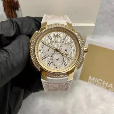 Michael Kors Sydney Quartz White Dial White Leather Strap Watch For Women - MK7221 Buy Now By Michael Kors