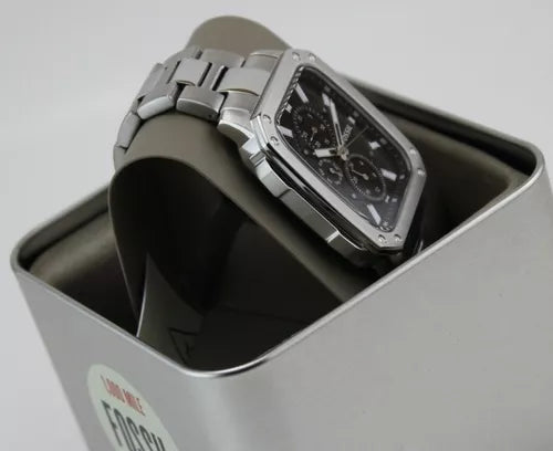 Fossil Inscription Multifunction Black Dial Silver Steel Strap Watch for Men - BQ2655 Buy Now By Fossil