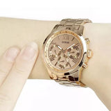 Guess Sunrise Quartz Rose Gold Dial Rose Gold Steel Strap Watch For Women - W0330L2 Buy Now By Guess