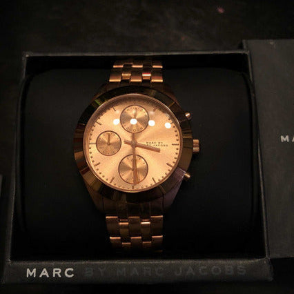 Marc Jacobs Peeker Chronograph Rose Gold Dial Rose Gold Steel Strap Watch for Women - MBM3394 Buy Now By Marc Jacobs
