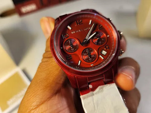 Michael Kors Runway Analog Chronograph Red Dial Red Steel Strap Watch for Women - MK7436 Buy Now By Michael Kors