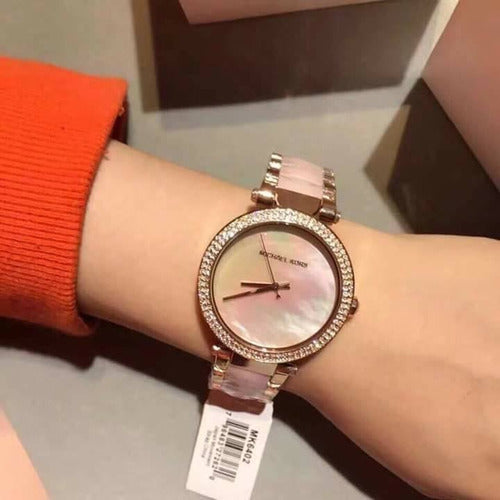 Michael Kors Parker Mother of Pearl Pink Dial Two Tone Steel Strap Watch for Women - MK6402 Buy Now By Michael Kors