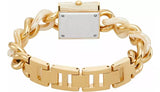 Shop Michael Kors Chain Lock Analog Crystals Silver Dial Gold Steel Strap Watch for Women - MK4809 in USA