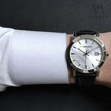 Burberry The City White Dial Black Leather Strap Watch for Men - BU9008 Buy Now By Burberry