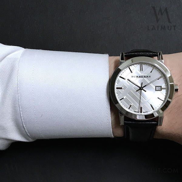 Burberry The City White Dial Black Leather Strap Watch for Men - BU9008 Buy Now By Burberry